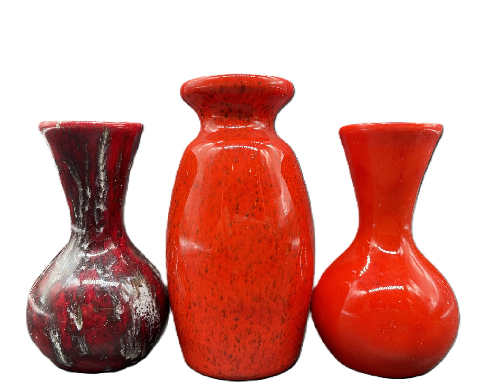 YATES Mid-Century Miniature Art Pottery 3pcs Red 1960-70's - 4