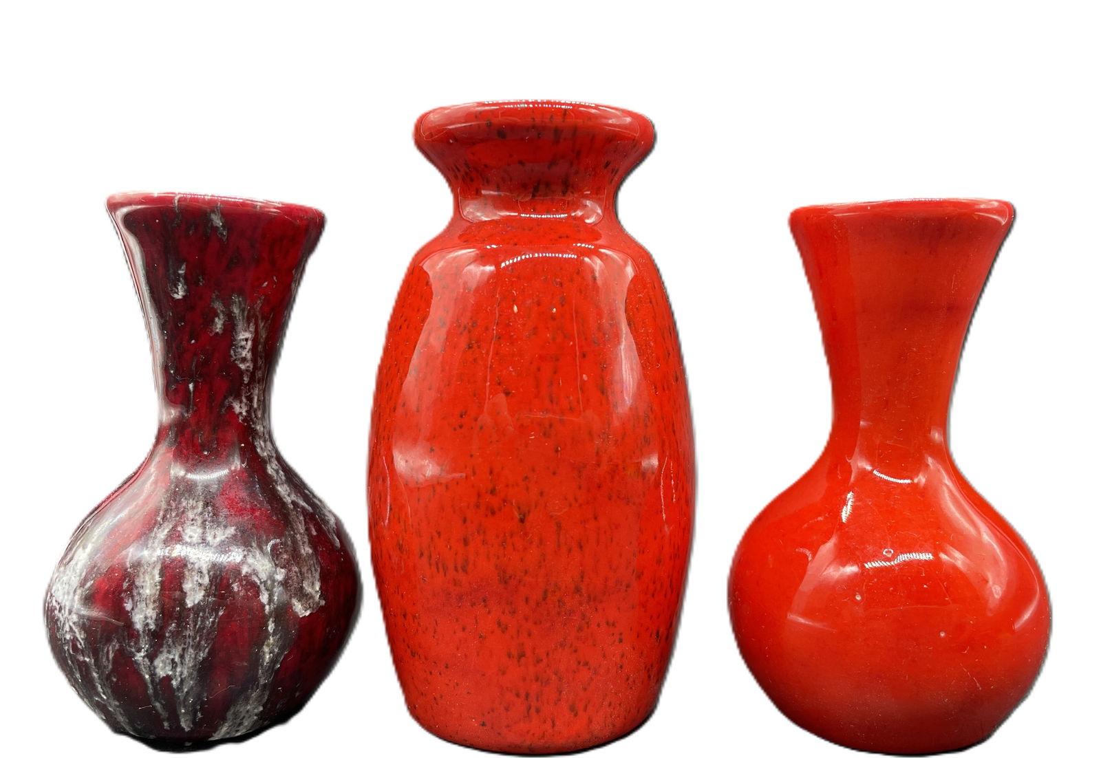 YATES Mid-Century Miniature Art Pottery 3pcs Red 1960-70's - 5