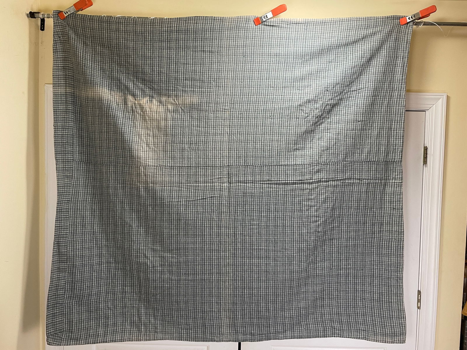 Primitive Quilt 66" x 60" Patchwork with Polka Dot Centers - 5