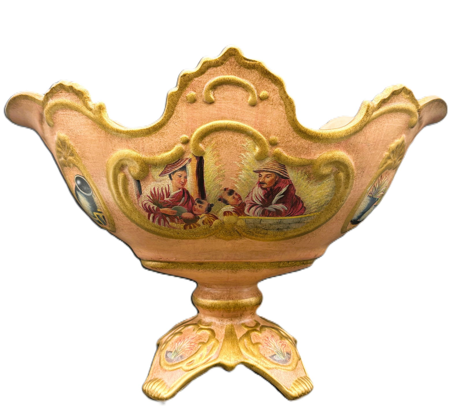 Large Ornate Centerpiece Console Bowl Footed (1 of 8)