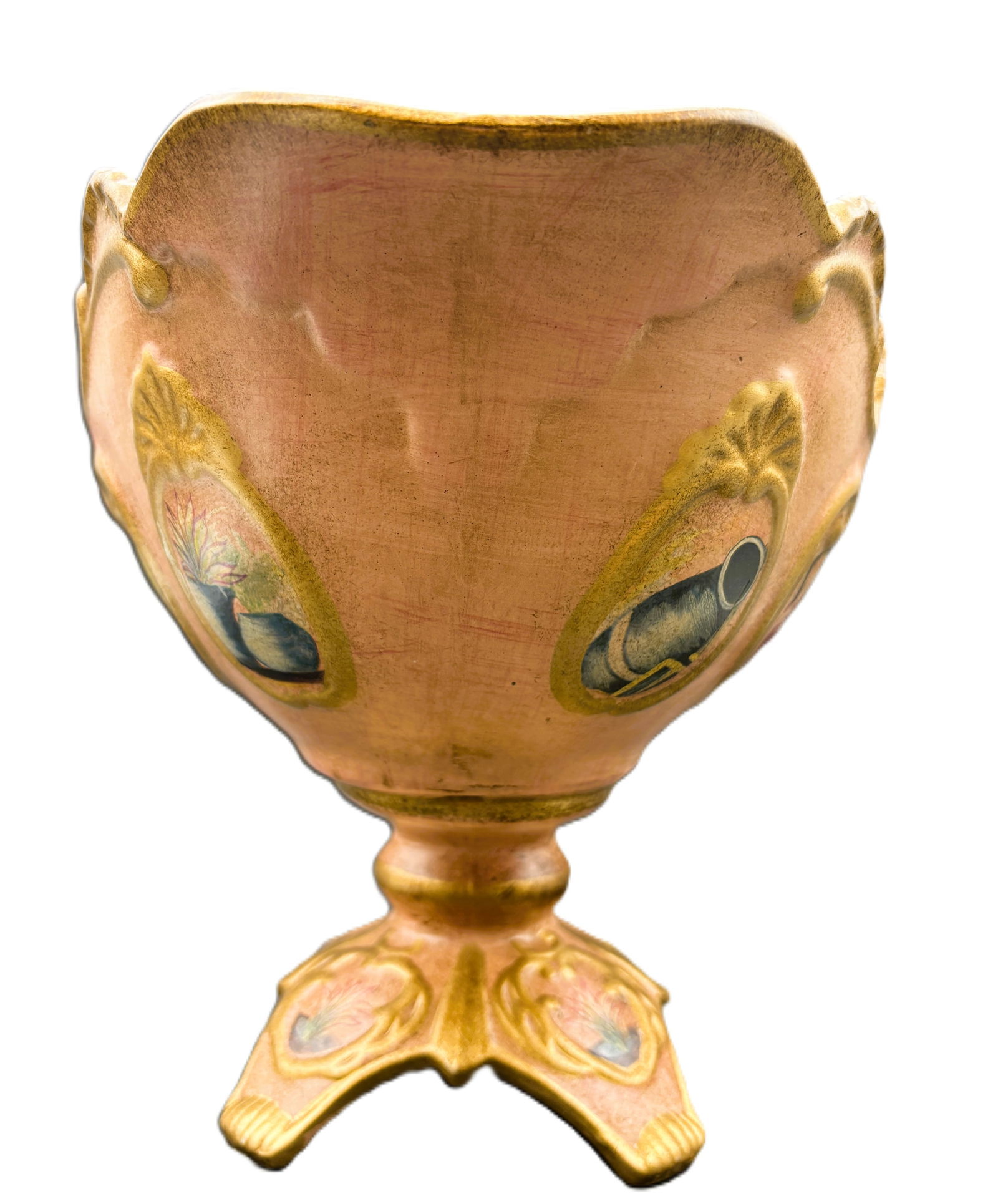 Large Ornate Centerpiece Console Bowl Footed - 5