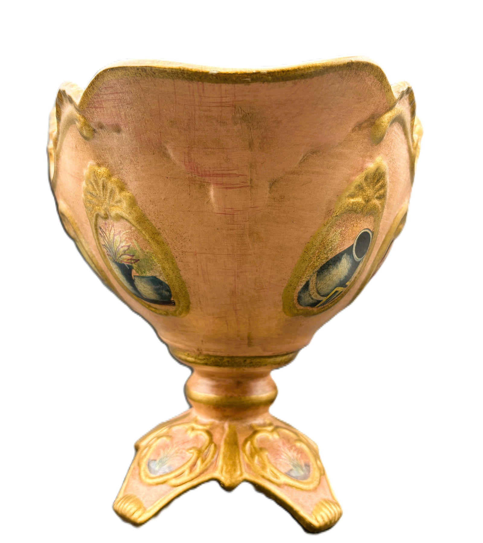 Large Ornate Centerpiece Console Bowl Footed - 7