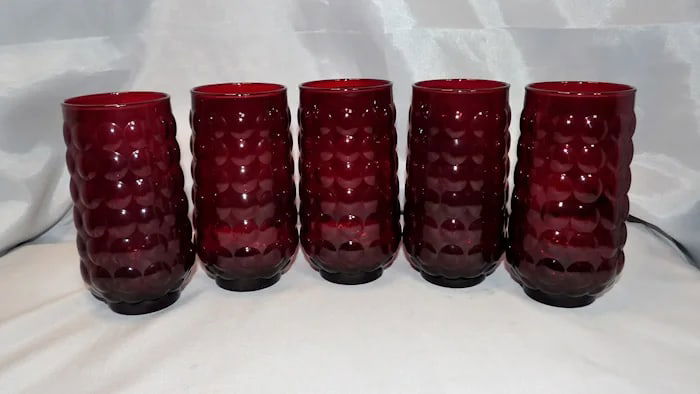 Anchor Hocking Royal Ruby Bubble 16 Oz Tumblers - 5