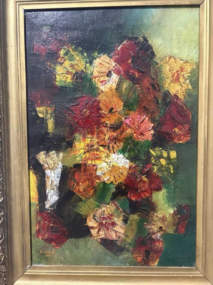 1968 Anahid Oil On Canvas Still Life Painting - 2