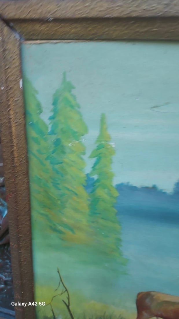 H. Stocks 19th Century Oil Painting Elk With Does - 2