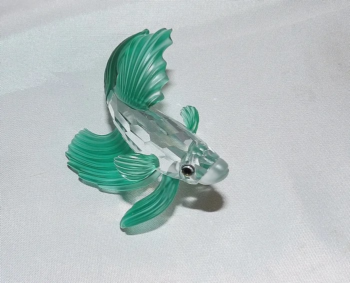 Swarovski Crystal Siamese Fighting Fish Green - 3