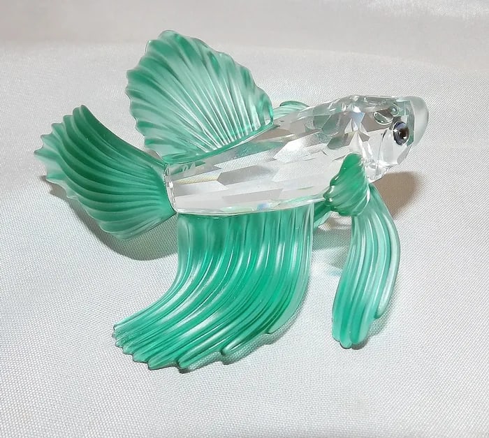 Swarovski Crystal Siamese Fighting Fish Green - 4