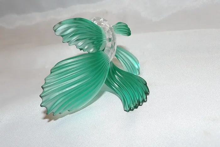 Swarovski Crystal Siamese Fighting Fish Green - 6