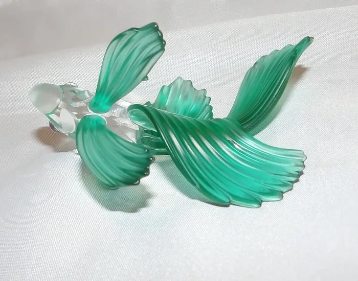 Swarovski Crystal Siamese Fighting Fish Green - 7