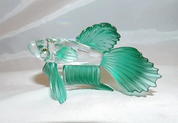 Swarovski Crystal Siamese Fighting Fish Green - 8