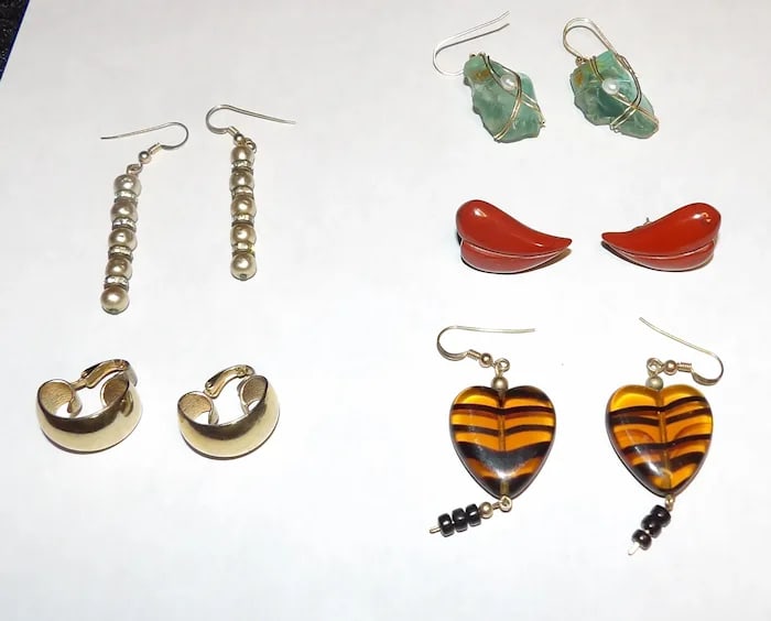 Mixed Vintage Post Stud & Clip Earrings - 2