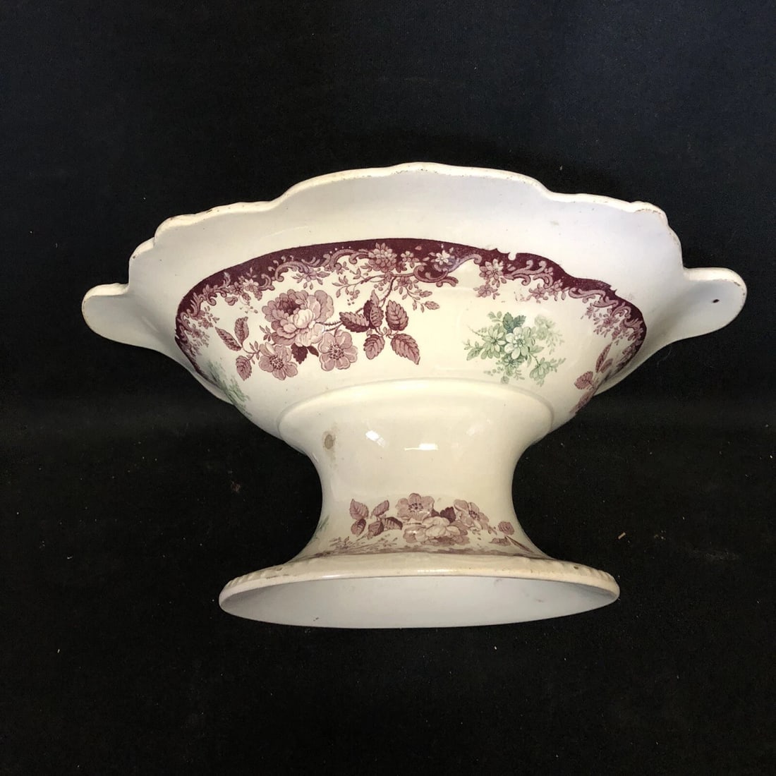 13 1/4” Staffordshire 2 Color Compote - 4