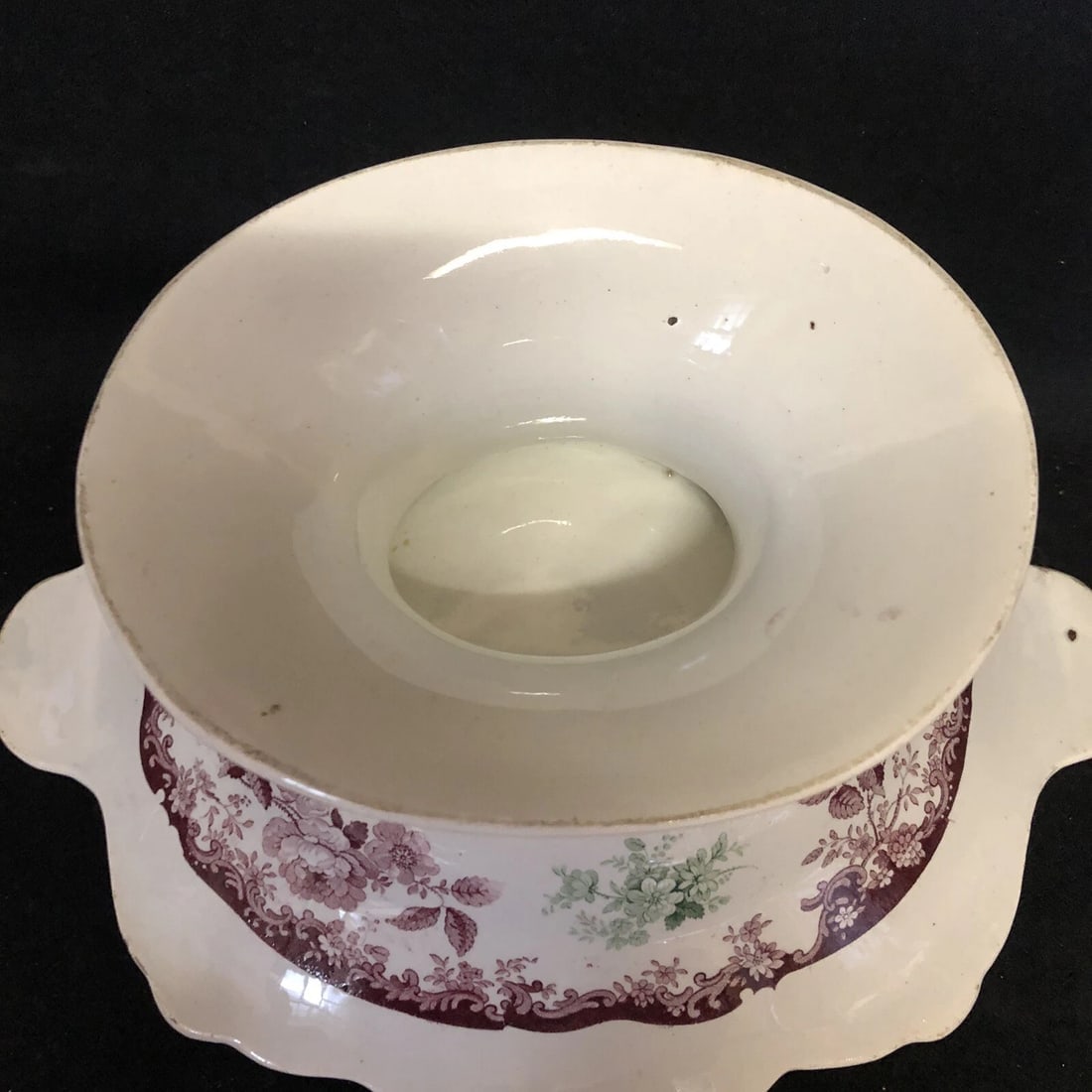 13 1/4” Staffordshire 2 Color Compote - 5