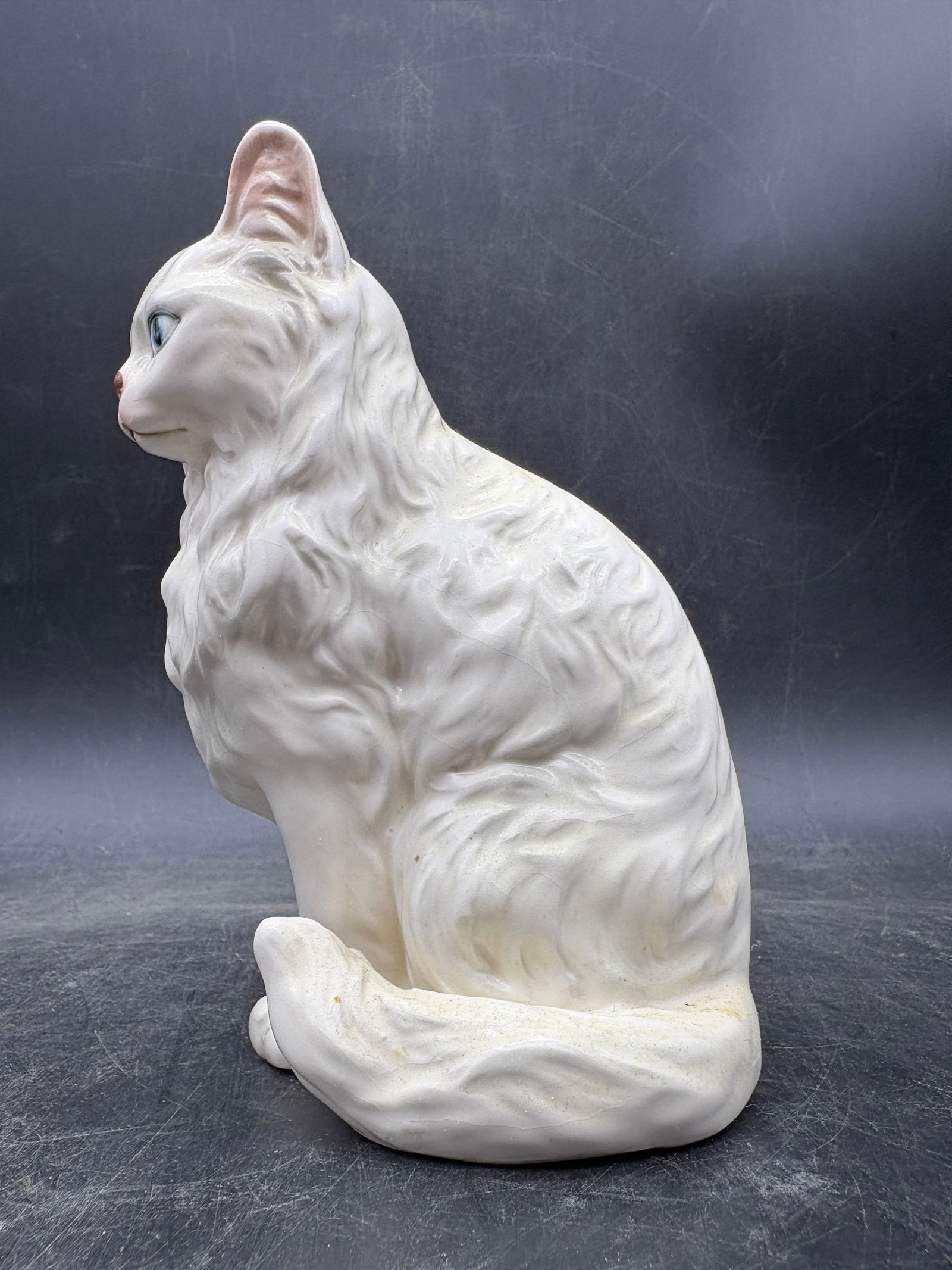 Vintage Lefton Porcelain White Persian Cat Figurine Japan - 3