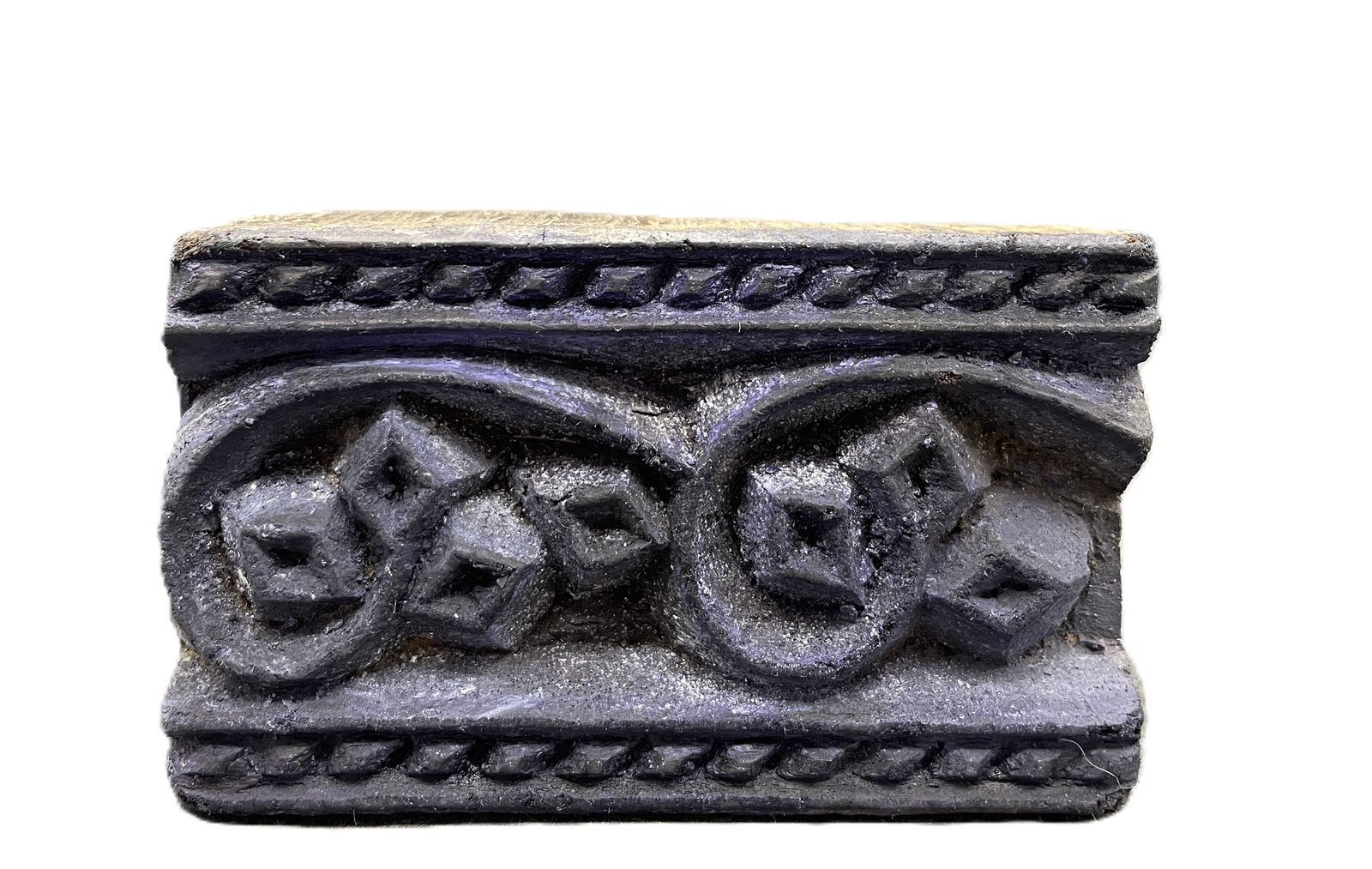 Antique Handmade Wooden Wallpaper Stamp: Date/Period: Approx early 1900'sDimension: Approx. 3.75" x2.25 x 1.5"Material: mixed materialsAdditional Information: Antique Handmade Wooden Wallpaper Stamp Shipping:Domestic: Flat-rate of $8.00 to