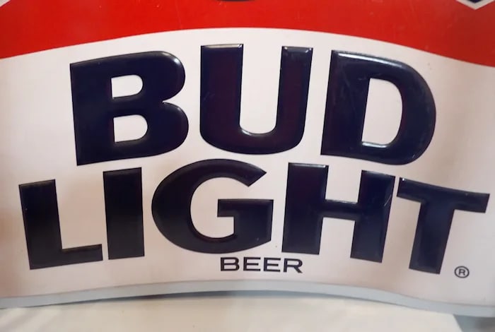 Vintage Bud Light Texas Flag Metal Sign - 2