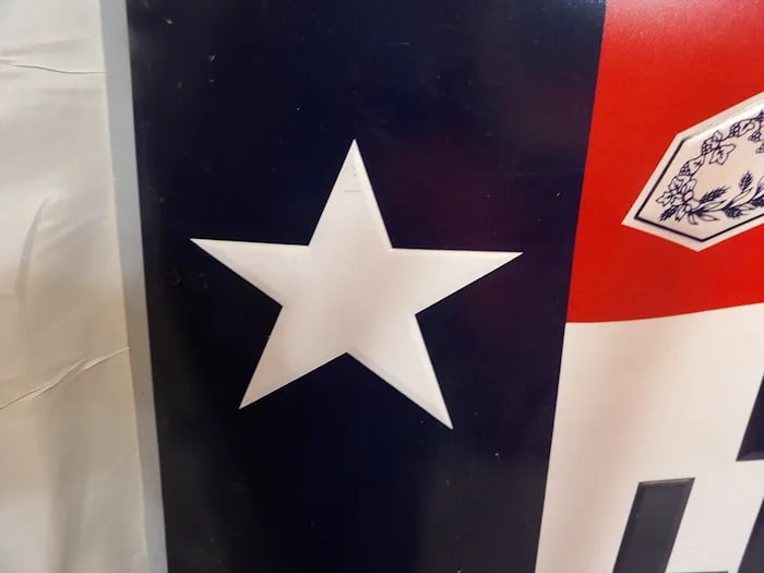 Vintage Bud Light Texas Flag Metal Sign - 4