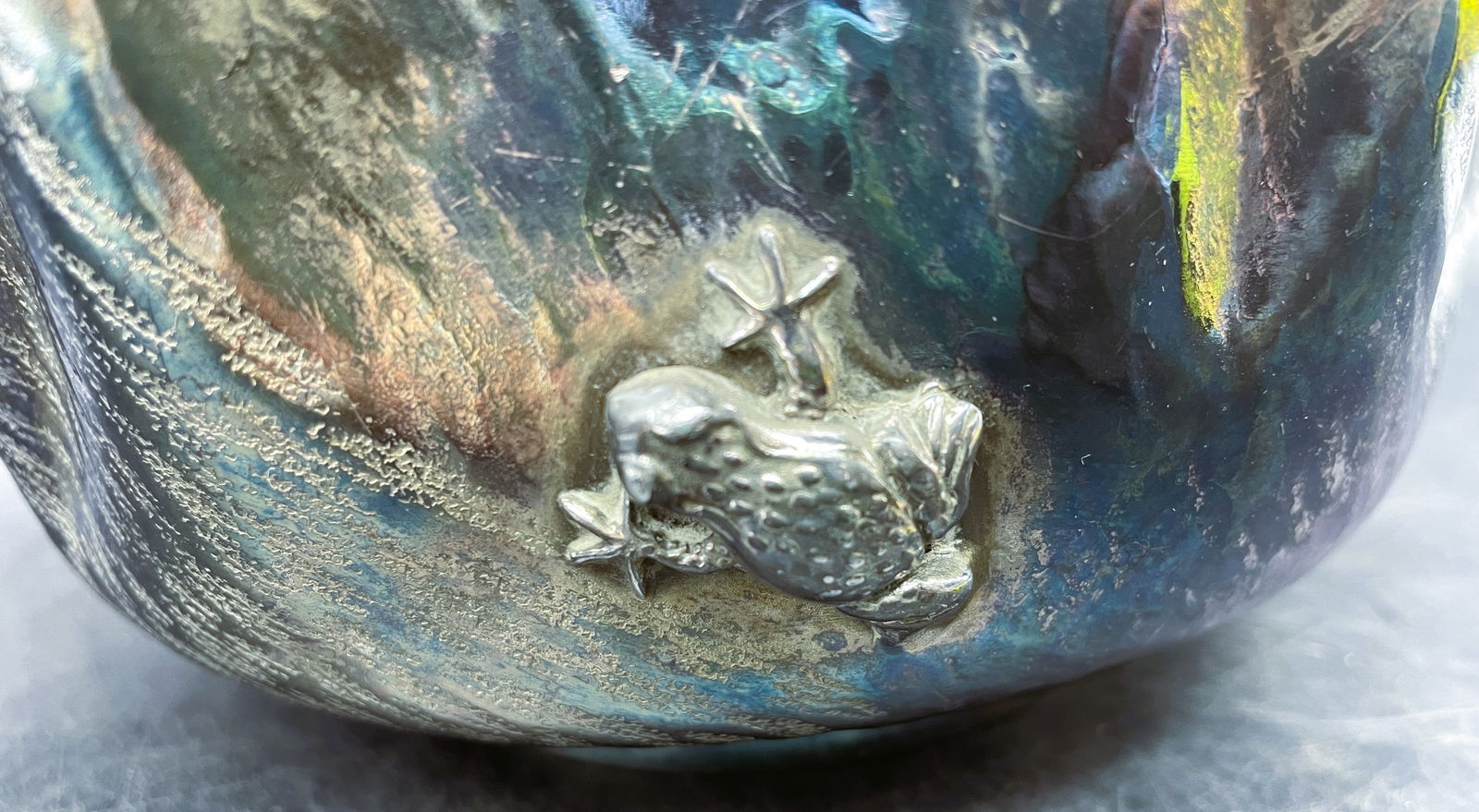 Simpson Hall Miller Victorian Silverplate Frog Cherry Blossom Brides Basket - 3