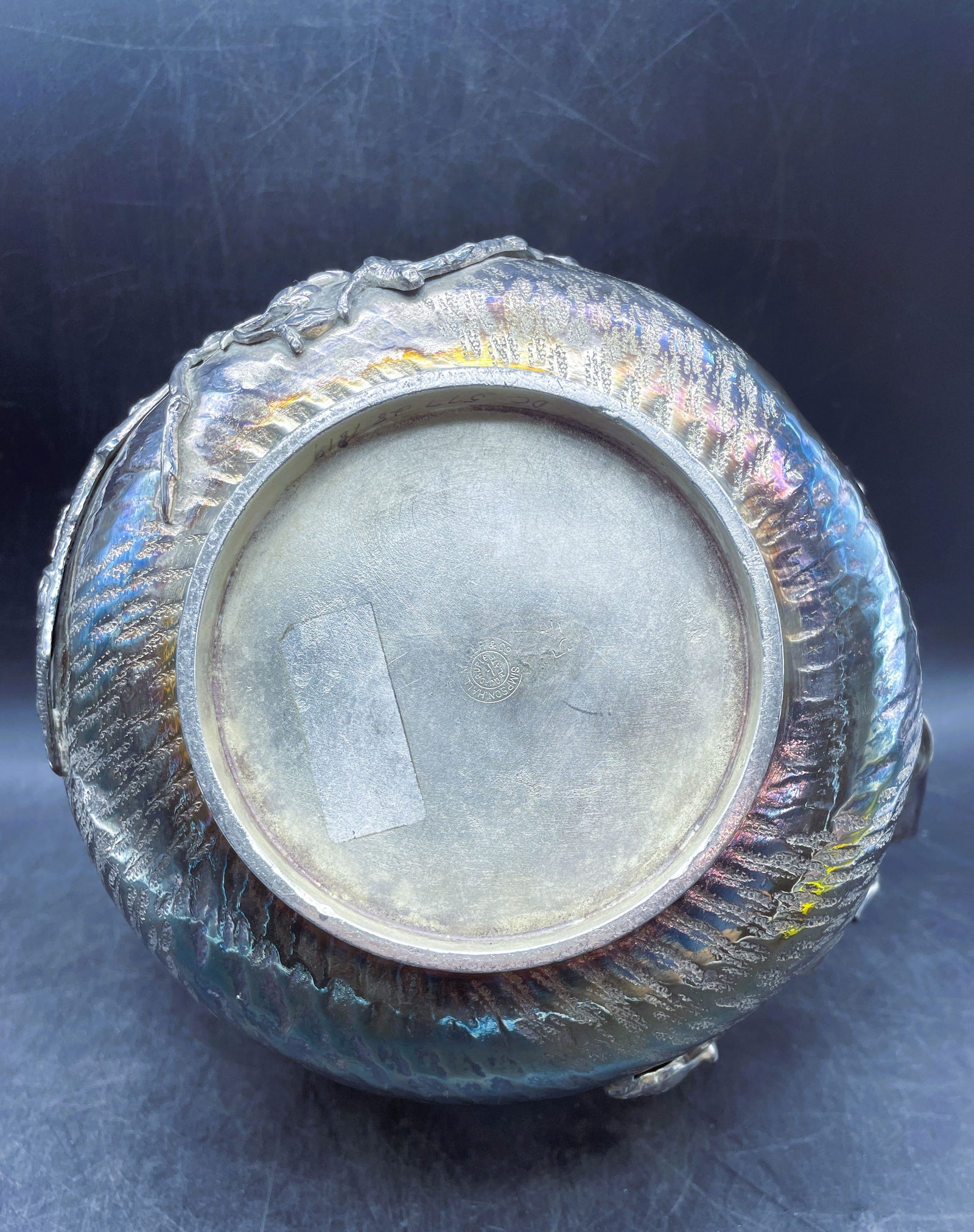 Simpson Hall Miller Victorian Silverplate Frog Cherry Blossom Brides Basket - 6