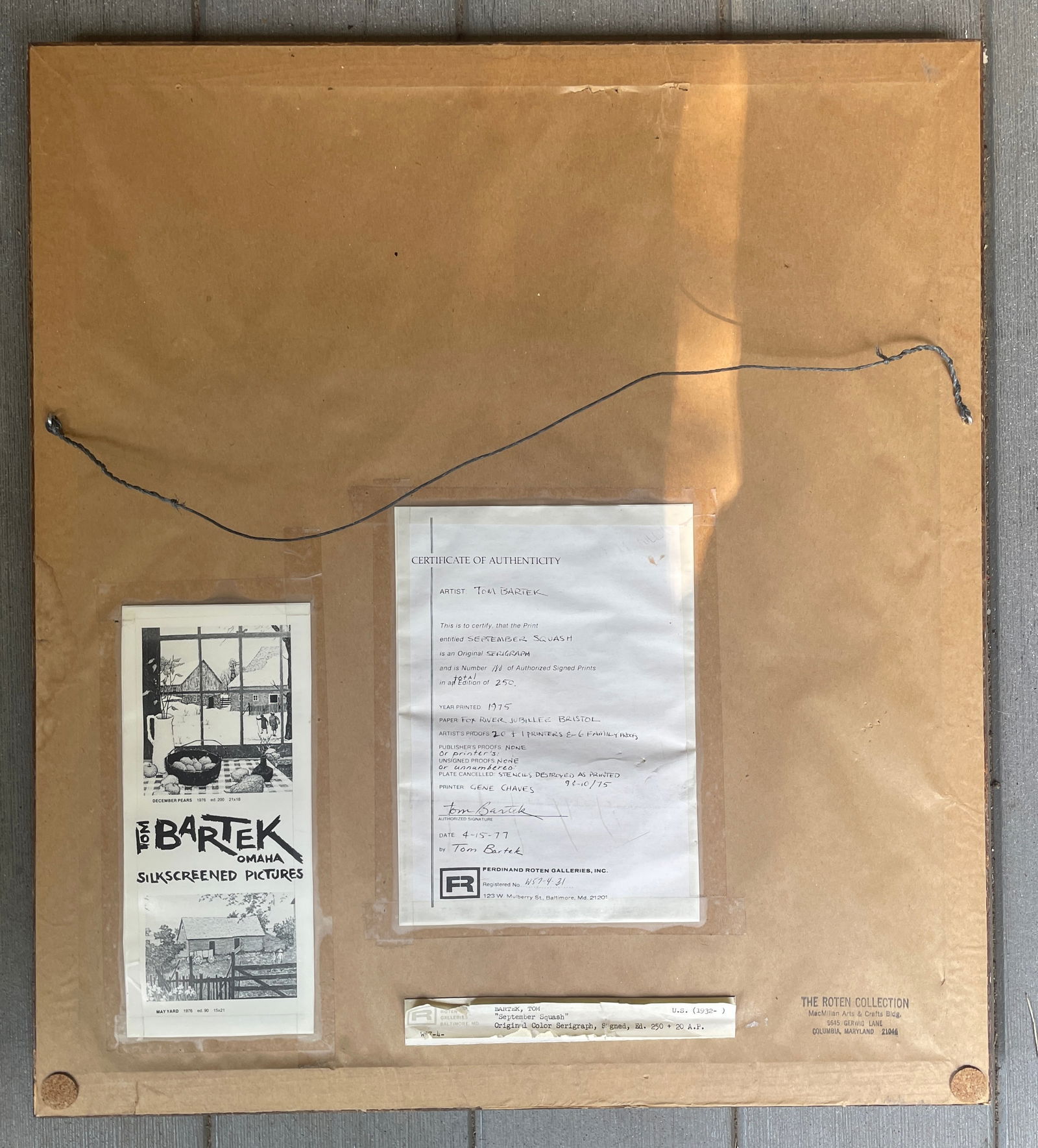 TOM BARTEK SERIGRAPH SUMMER SQUASH 1975 - 5