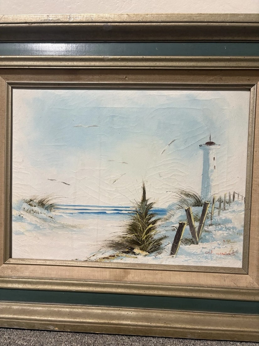 W Lucas Oil On Canvas Seascape Painting Cape Cod - 2