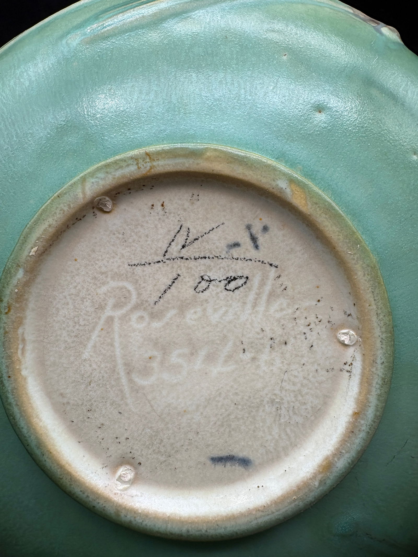 Roseville Pottery Pinecone Low Bowl HTF Form 354 - 6