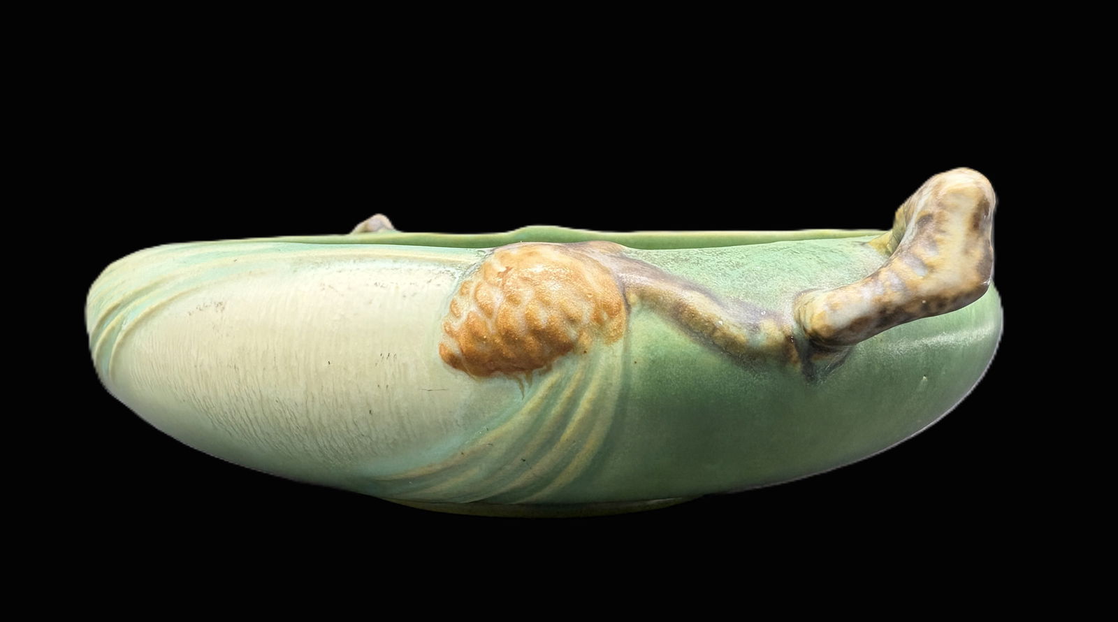 Roseville Pottery Pinecone Low Bowl HTF Form 354 - 7