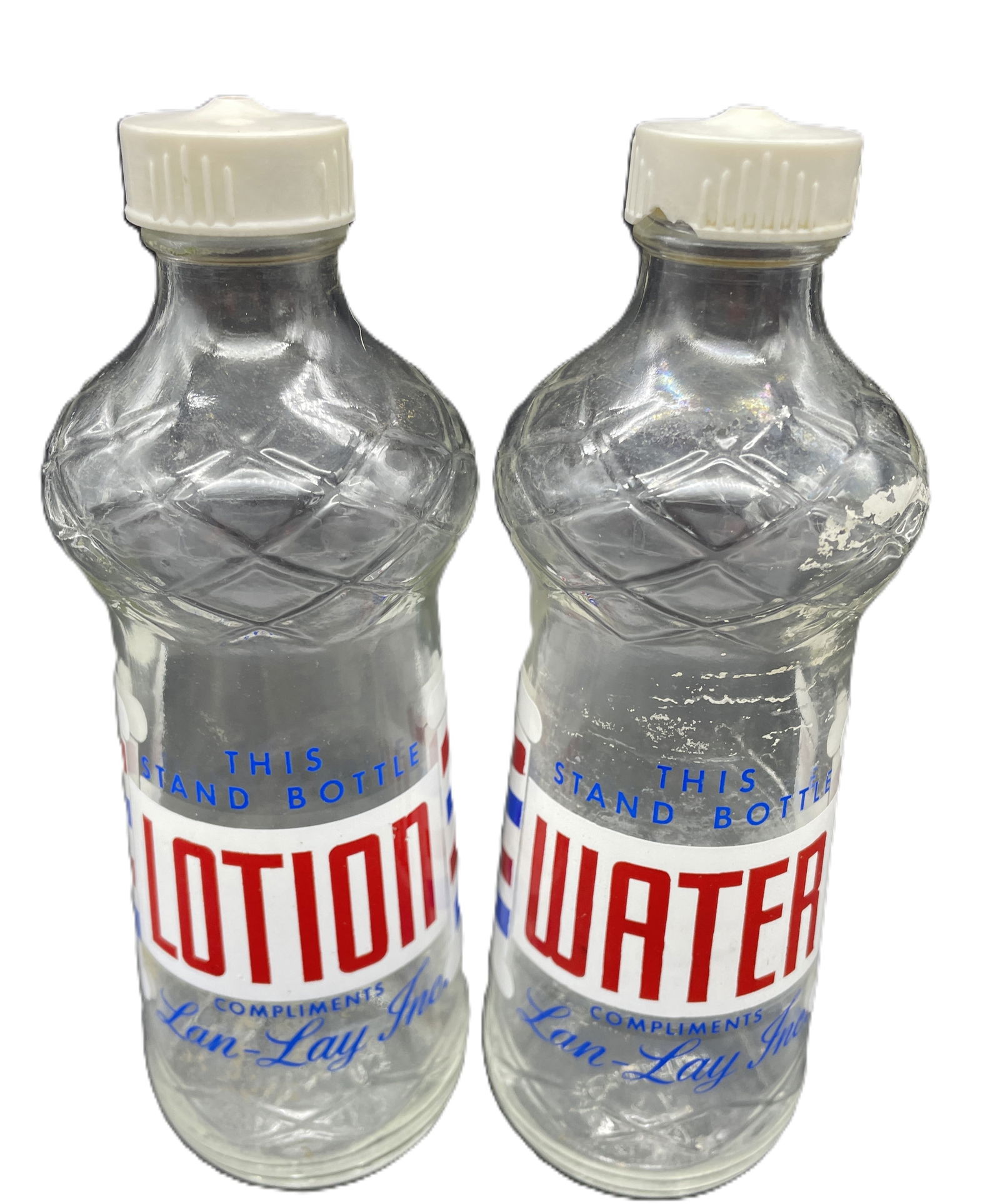 2 DURAGLASS THIS STAND BOTTLES WATER & LOTION COMPLIMENTS LAN-LAY INC - 2