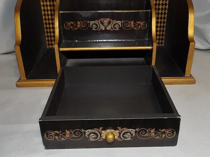 Vintage Ornate Desk Organizer Drawer - 7