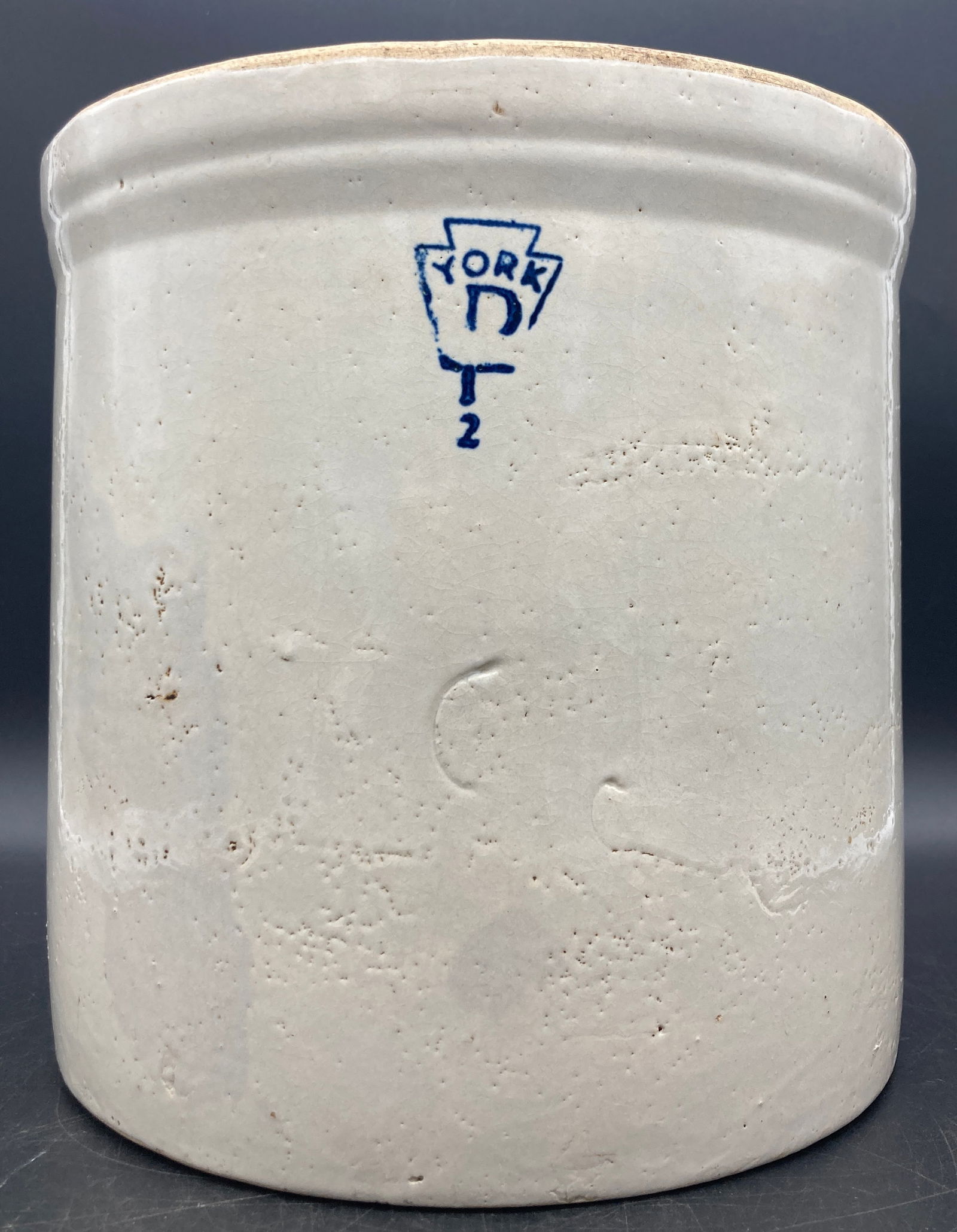 ANTIQUE PFALTZGRAFF STONEWARE 2GAL. CROCK with COBALT BLUE - 2