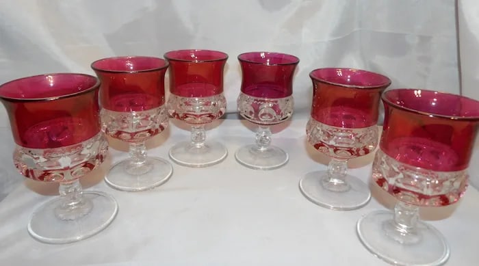 Tiffin Franciscan King's Crown Ruby Flash Comport - 2