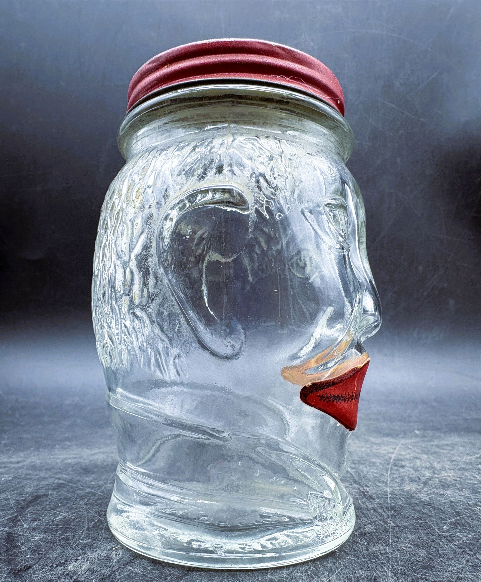 Vintage Lucky Joe Glass Coin Bank Black Americana - 5