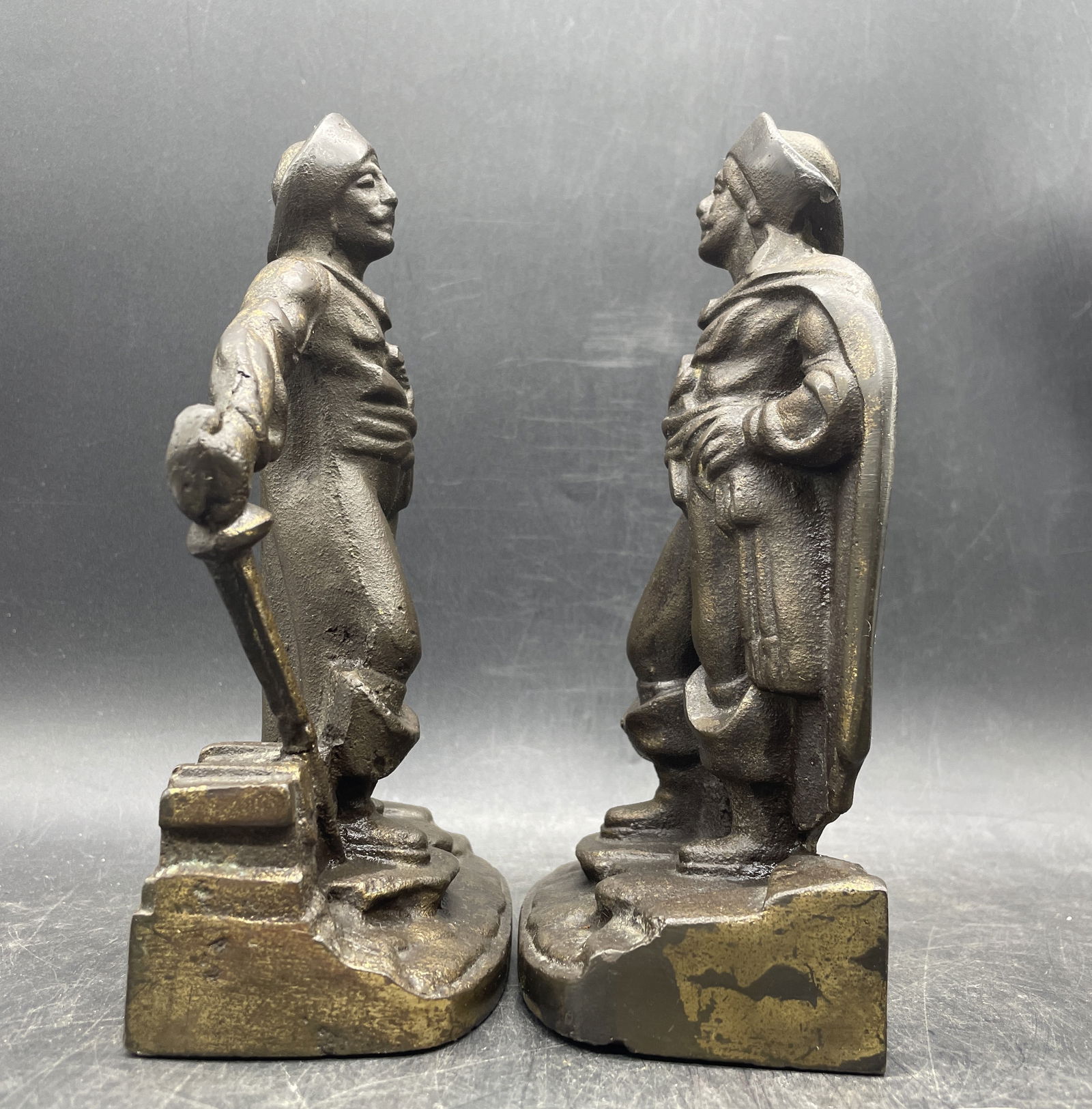 Vintage CAST IRON BOOKENDS SWASHBUCKLING PIRATE BUCCANEER - 5