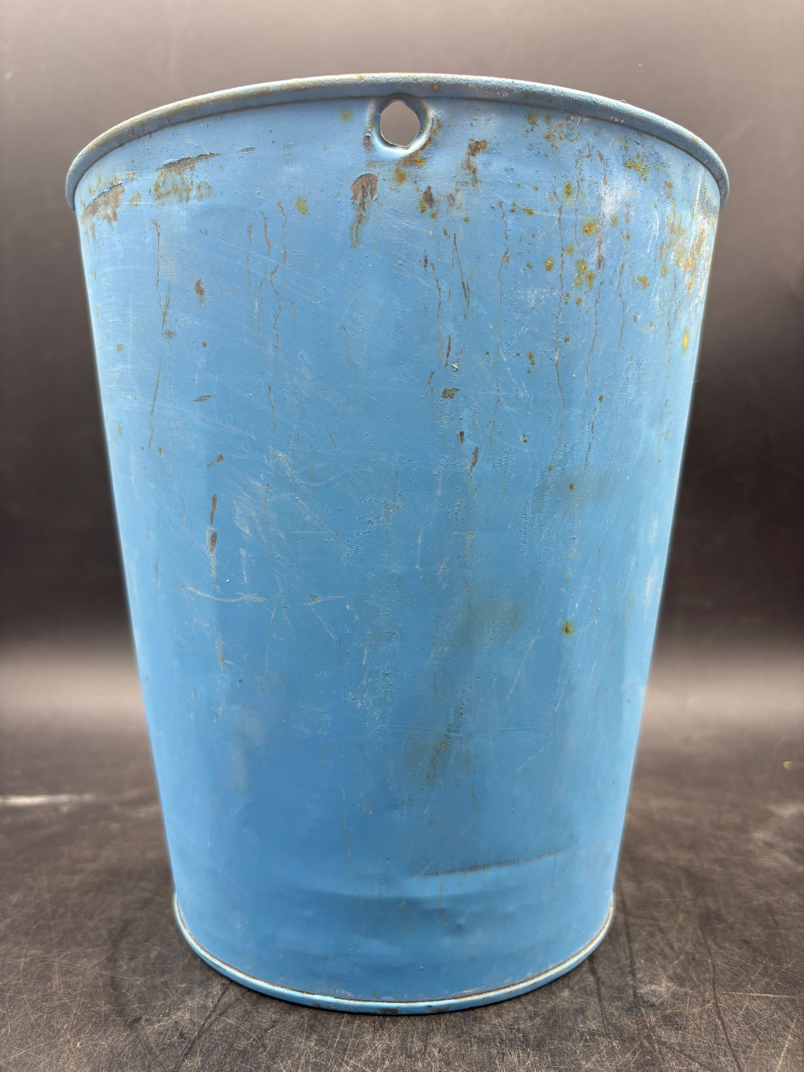 Vintage Robin's Egg Blue Metal Sap Bucket Rustic Primitive - 2