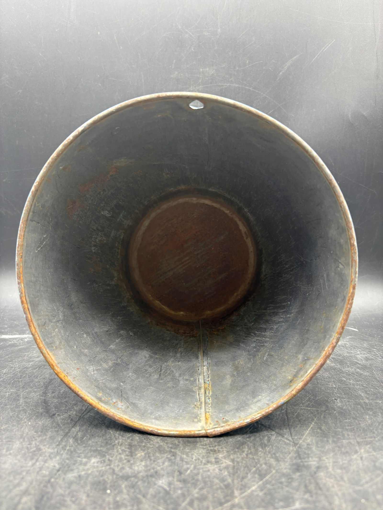 Vintage Robin's Egg Blue Metal Sap Bucket Rustic Primitive - 4