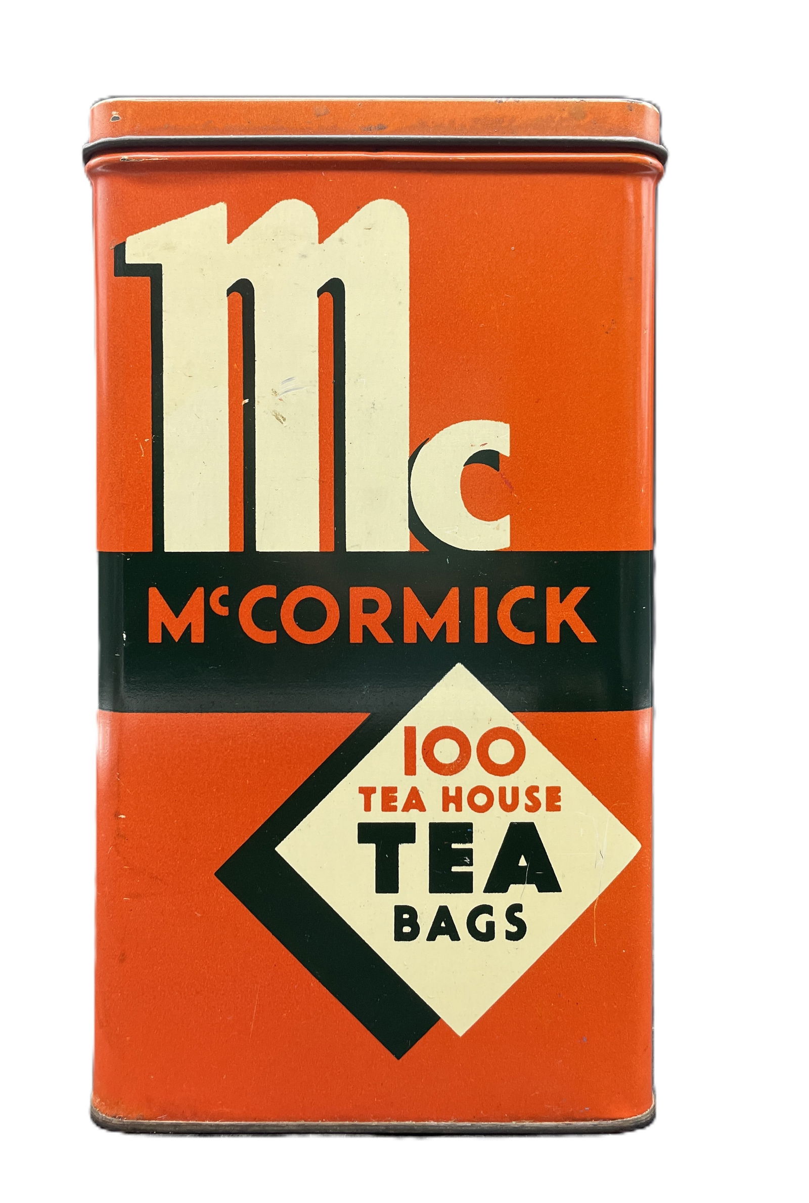 Antique 1938 McCormick Orange Pekoe Tea House 100 Bag 8 Oz Tin Made in USA - 6