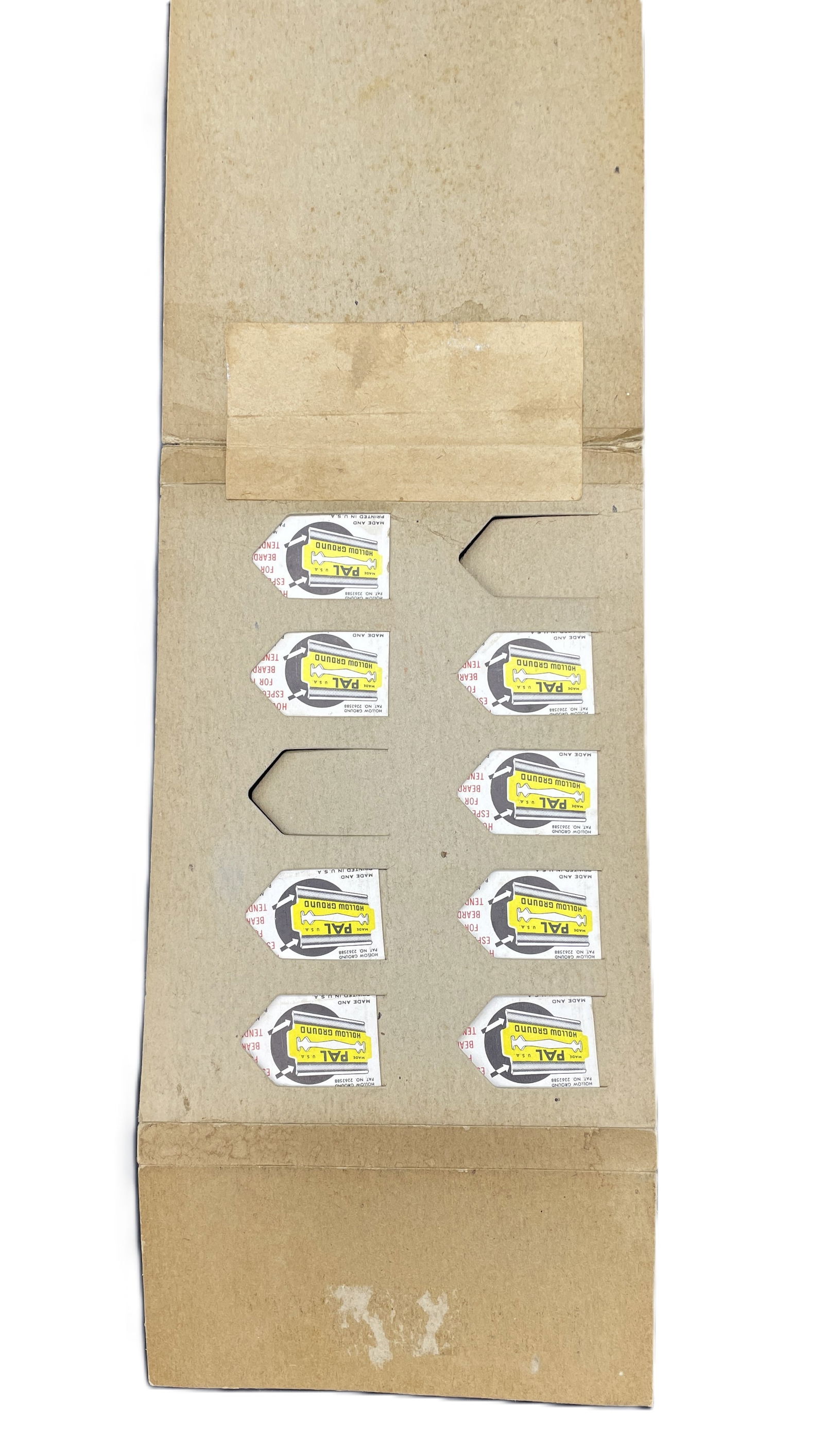 Vintage 1950's - Wall/Counter Display with New Old Stock PAL GOLD THIN Blades - 6