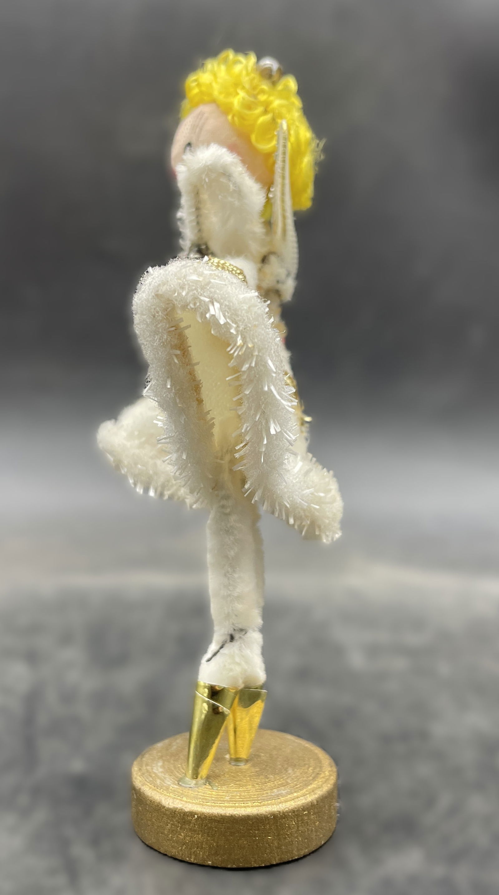 Vintage Japan Pipe Cleaner Angel Ballerina Tulle Wings Yarn Hair - 3
