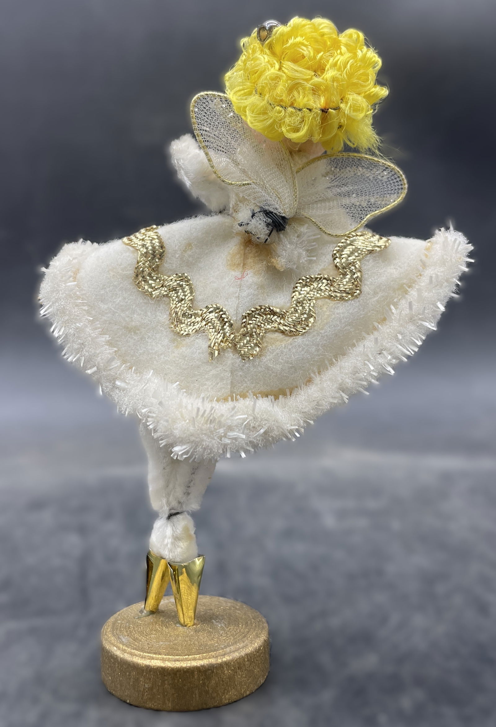 Vintage Japan Pipe Cleaner Angel Ballerina Tulle Wings Yarn Hair - 5