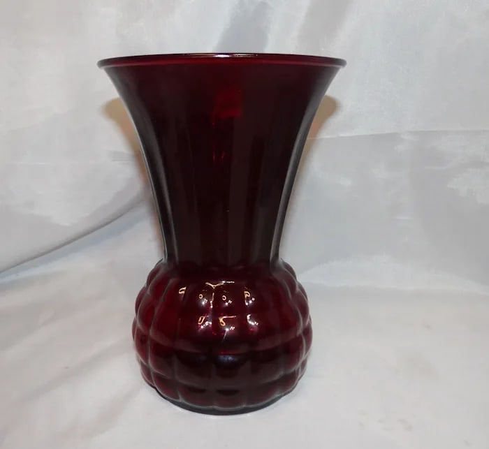 Anchor Hocking Hand-blown Ruby Red Vase - 2