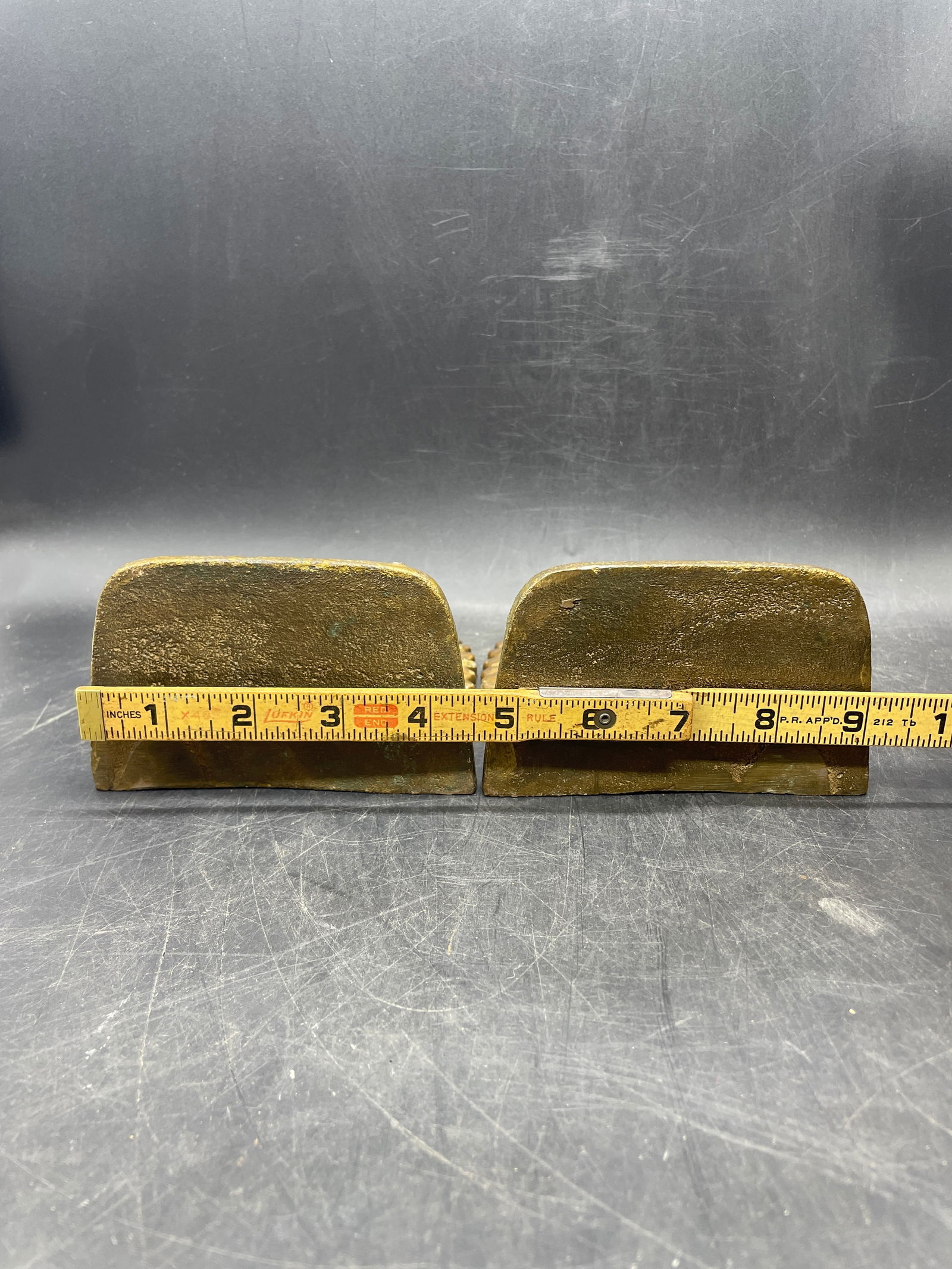 Antique Jennings Brothers Indian Chief Cast Iron Bookends Sculpture PAIR - 6