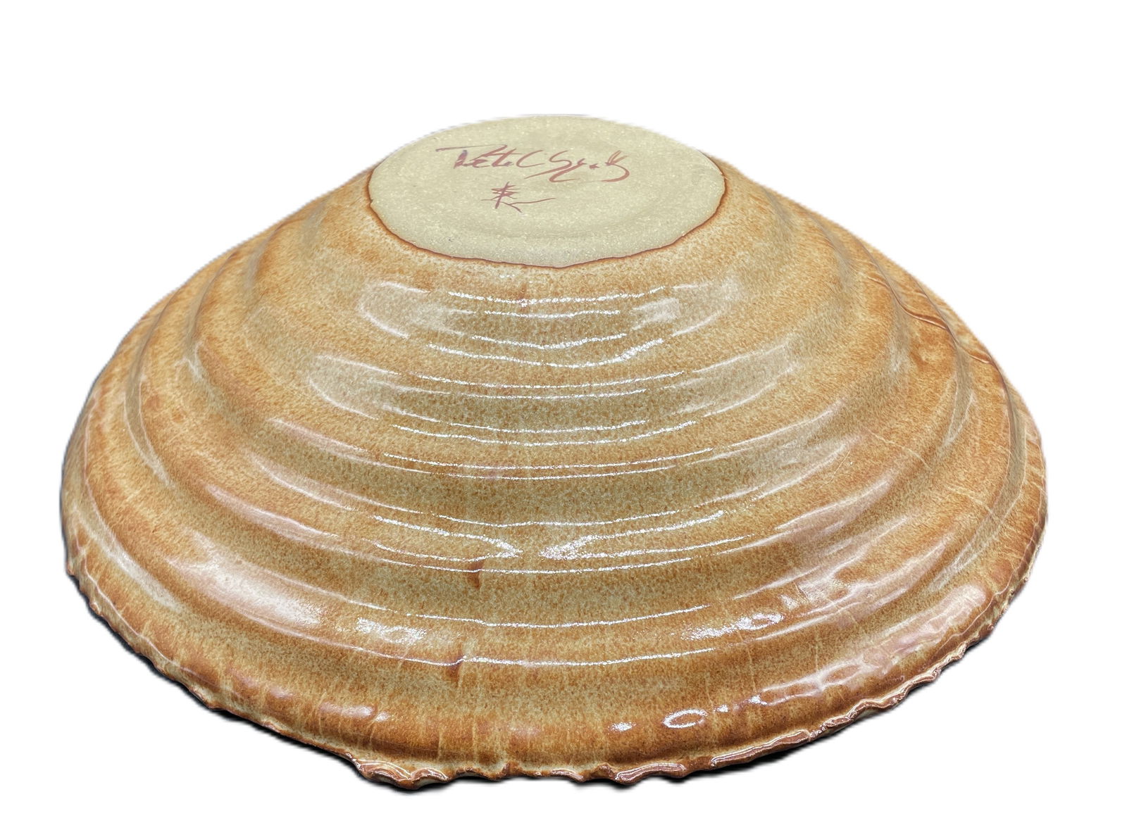 Studio Art Pottery Bowl Signed 11.5" - 3