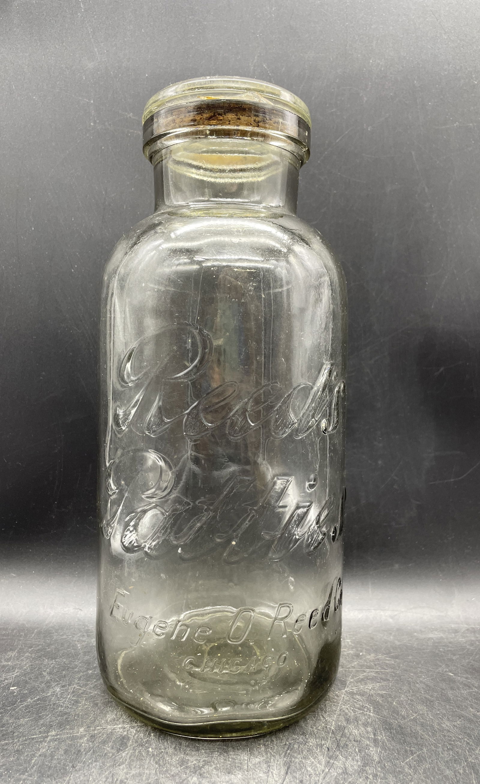 ORIGINAL REEDS PATTIES CANDY JAR REED CANDY CO. CHICAGO WITH LID - 2