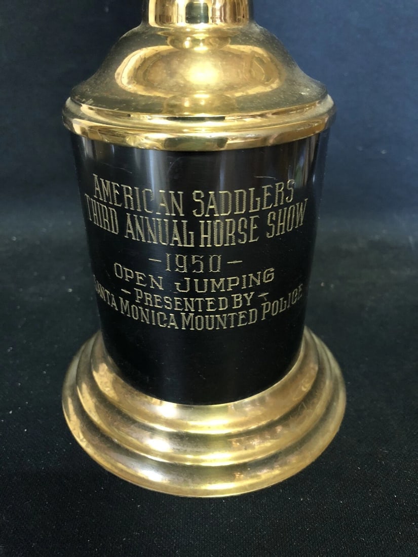 1950 15 3/8” american saddlers horse jumping trophy Santa Monica Ca - 2