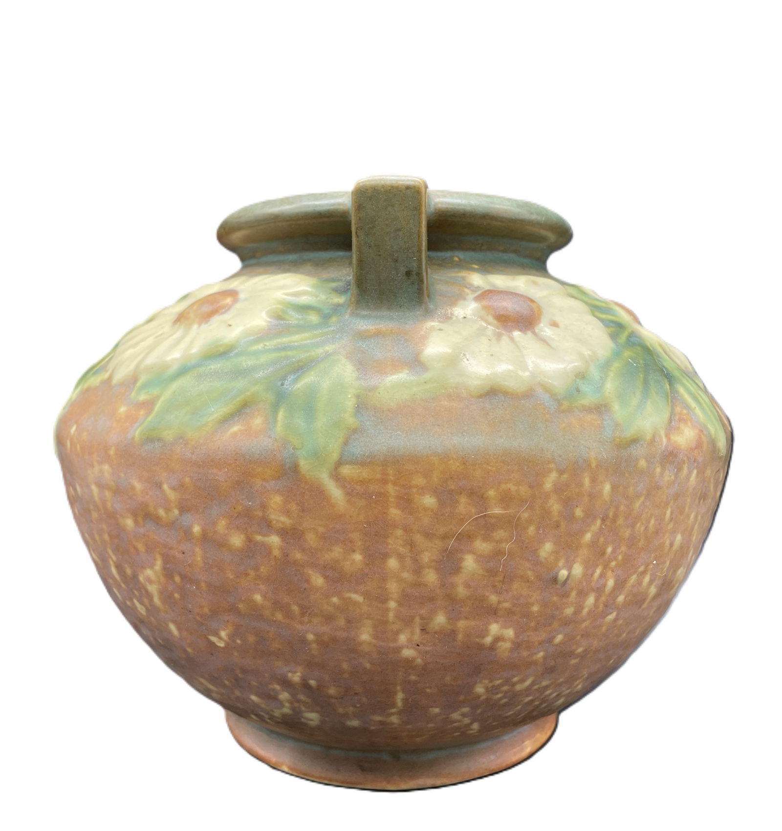 Roseville Dahlrose Brown 1928 Vintage Arts And Crafts Pottery Ceramic Vase 364-6 - 3