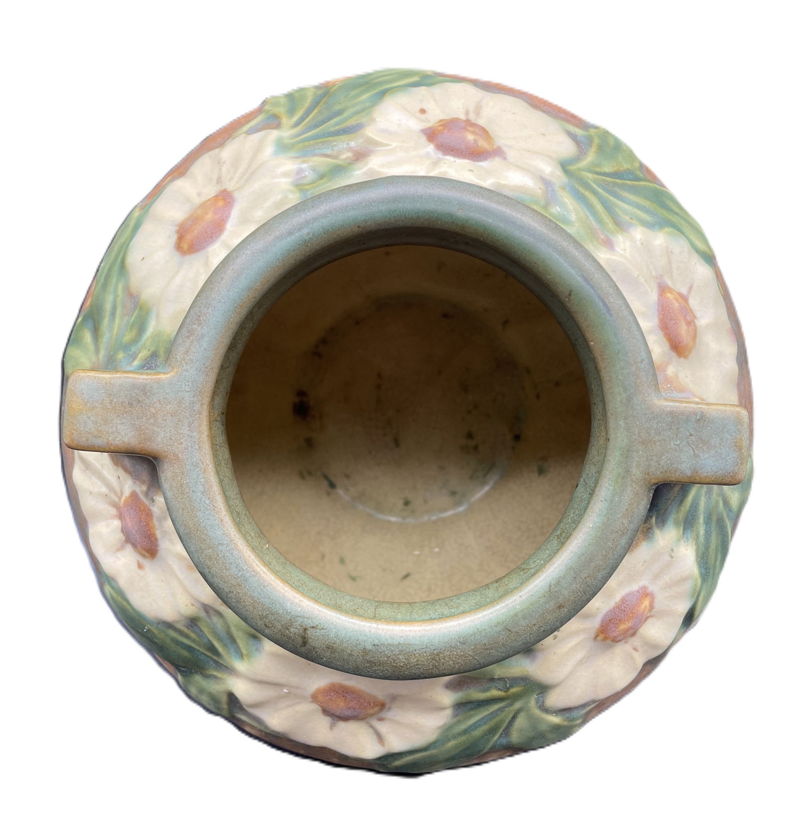 Roseville Dahlrose Brown 1928 Vintage Arts And Crafts Pottery Ceramic Vase 364-6 - 7