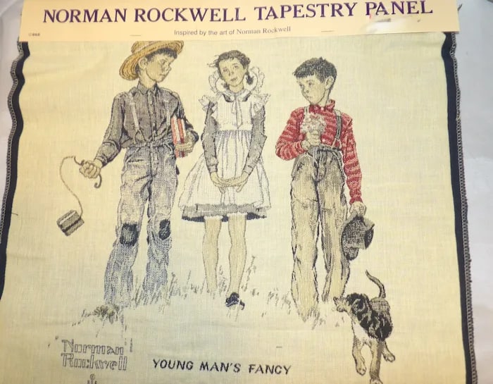 Norman Rockwell Tapestry Panel Oakhurst Textiles - 2