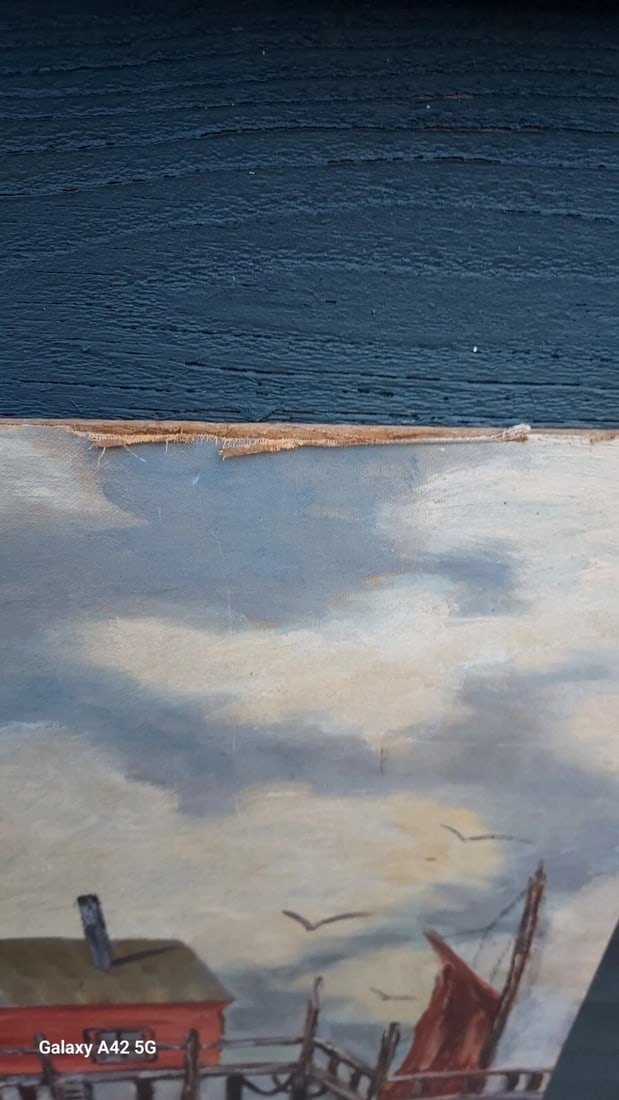 Lobster shack Oil painting 1950 coastal great colors - 5