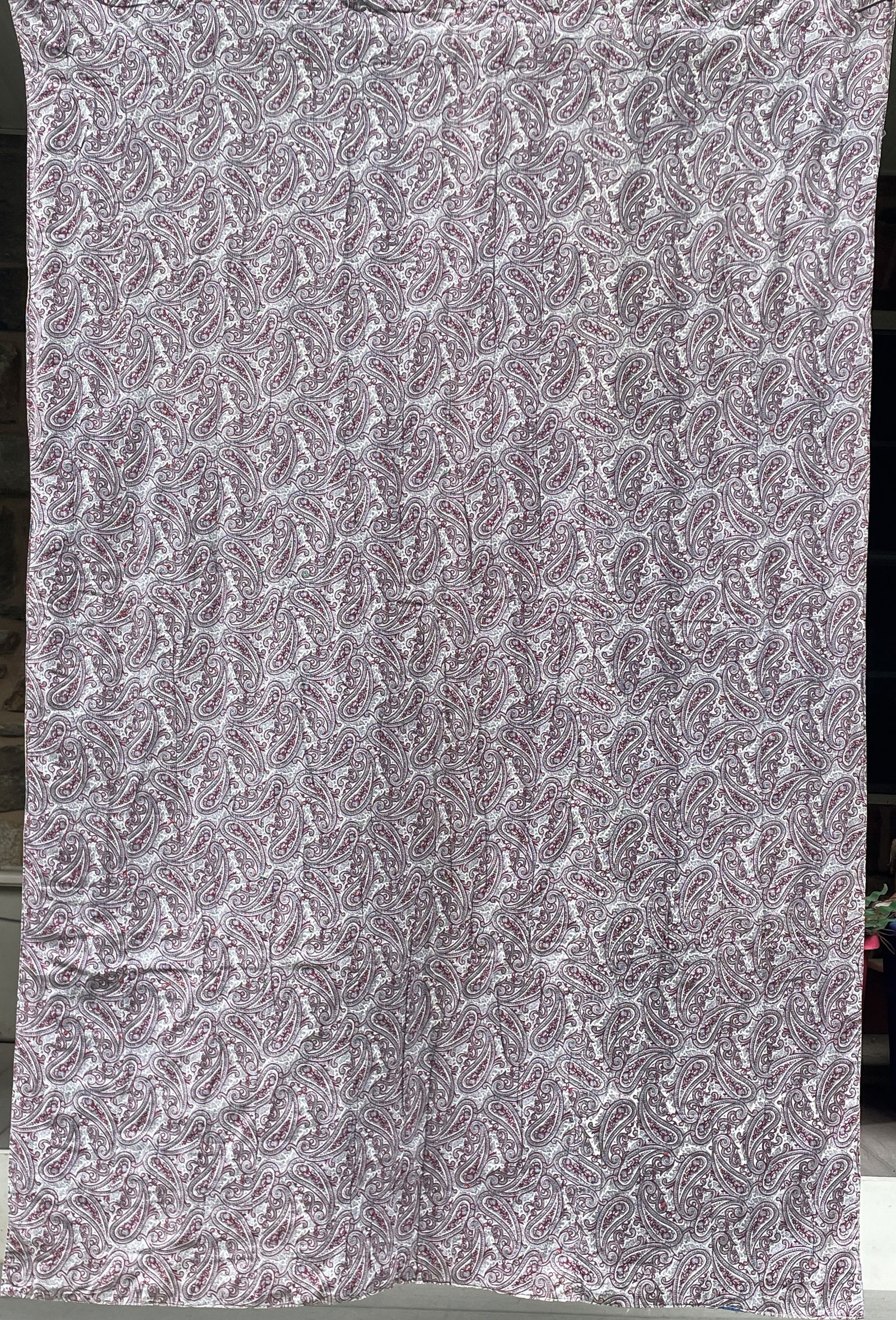 Vintage Patchwork Quilt w/Knots, Multicolored w Paisley back - 5