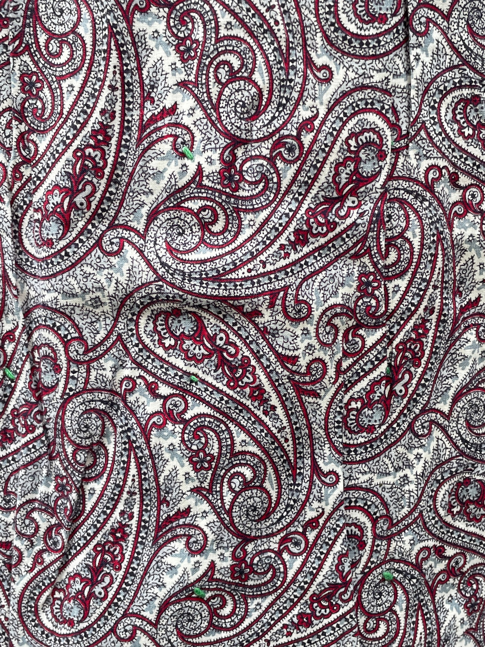 Vintage Patchwork Quilt w/Knots, Multicolored w Paisley back - 6